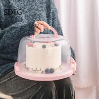 SDFG Hộp đựng bánh nhựa SDFG, Hộp đựng bánh tròn 8 / 10 Inch, Hộp đựng bánh có thể gập lại Tay cầm trong suốt có nắp cao Hộp đựng bánh tự làm