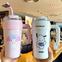 Sdjzt  Bình nước cách nhiệt bằng thép không gỉ Cốc cà phê giữ nhiệt Cốc nóng lạnh Bình chân không có tay cầm Ống hút cho quà tặng thể thao đang giảm giá