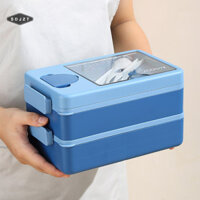 Sdjzt  Hộp cơm trưa Bento hai lớp với hộp nước sốt 30ml Hộp đựng thực phẩm chống rò rỉ có thể xếp chồng lên nhau để đi làm, đi học, cắm trại đang giảm giá