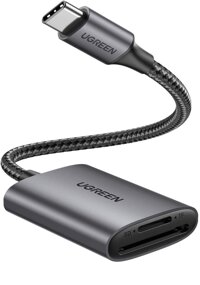 SDTF chuẩn USB 3.1 Type C Đầu đọc thẻ nhớ vỏ nhôm cao cấp Ugreen đt401n80888CM - Hàng chính hãng