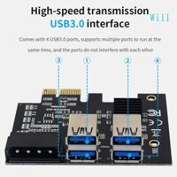 Sẽ PCI-E Riser Board 1 đến 4 GPU Mở rộng Riser Card USB 3 0 GPU Adapter 16X Khe cắm