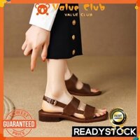 Se1 [Value Club] Xăng đan Da Nữ Cao Cấp Giày Giữa Cổ Điển Thoải Mái