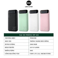 [SE200]Pin sạc dự phòng 20000mAh Wekome WP-163 tích hợp màn hình LED