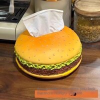 Se7ven✨Quirky tissue box hamburger paper towel storage creative retro living room paper box household fun ornaments bedroom lovely