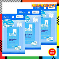 SEABREEZE Unscented Face & Body Wipes - 30 Sheets