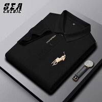 SEACHENIC Áo sơ mi POLO thêu nửa tay đa năng dành cho nam Áo thun công sở thời trang
