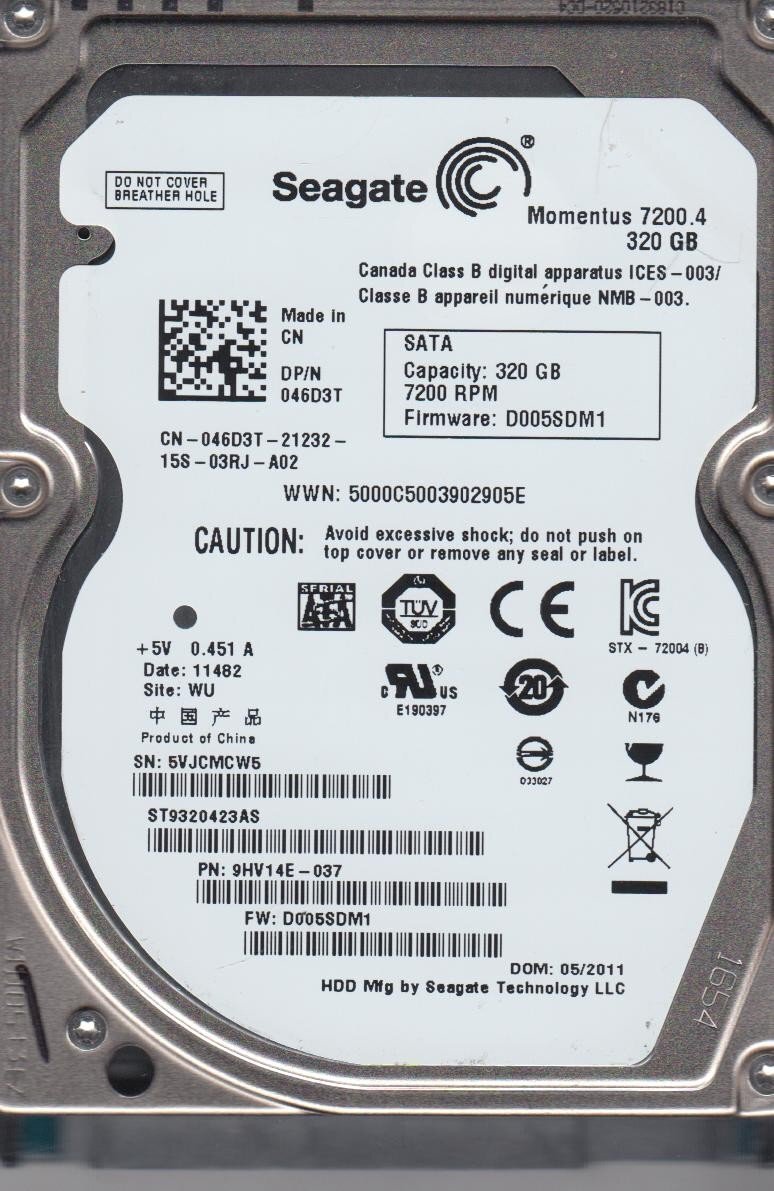 Ổ cứng HDD Seagate 320GB/ 7200rpm/ Cache 16MB