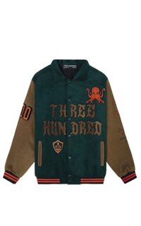 Seamonster Kraken Varsity Jacket In Green