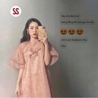 SEASTOREVN -Áo dài Tay Tiên Thêu Hoa Mai