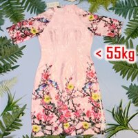 [Second hand] Áo dài cách tân gấm hoa đào màu hồngThanh lý