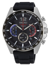 Seiko Chronograph Rubber Strap Quartz Sports 100M SSB347P1