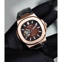 Seiko Open Heart Automatic Red dial MOD Nautilus máy Seiko NH38A + kính Sapphire + Dây da Cá Sấu size 40mm