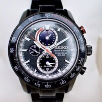 Seiko Sportura Solar Chronograph Black Dial Bracelet SSC373