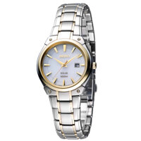 SEIKO SUT128P1 – Nữ 30mm Máy Solar Thép không gỉ, mạ vàng Kính Hardlex(Kínhcứng)