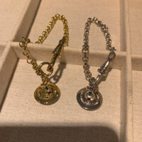 Seiko [WESTWOOD Vivienne] Vòng tay bay quả cầu hành tinh ba chiều Hạt thủy tinh trắng Pha lê đầy màu sắc Vòng tay hành tinh trái đất