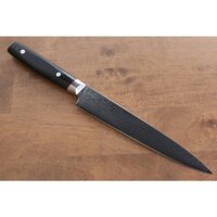Seisuke ZUIUN SPG2 tráng gương Damascus, Dao lọc gân, cắt thịt chuyên dụng 210mm, Chuôi Gỗ Đen