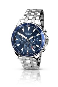 Sekonda Men's Quartz Watch with Chronograph Display and Stainless Steel Bracelet