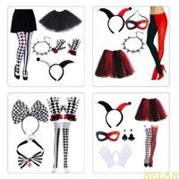 Sela Chú Hề Trang Phục Bộ Trang Phục Chú Hề Đầu Cổ Găng Tay Quần Và Váy Cho Nữ Halloween Giáng Sinh Cosplay