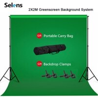 Selen 2x2m Màn Hình Xanh Phông Nền Đứng Bộ Studio Chromakey Chụp Ảnh Nền Vải Có Thể Điều Chỉnh