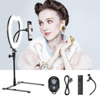 Selfie Ring Light|Dimmable/High Light|Cell Phone Holder|Bluetooth Remote|Desktop Stand|Make up Mirror|Live Stream/Makeup/Selfie/YouTube Video/Photo...