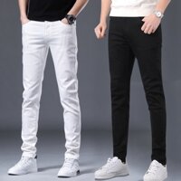Seluar Lelaki Seluar Jeans Lelaki Slim Fit Jeans Nam Trắng Đàn Hồi Quần Dài Nam Loại Quần Co Giãn Thường Thẳng