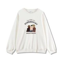 SELVZE Thời Trang Áo Sweater cotton Tay Dài Dáng Rộng In Họa Tiết Hoạt Hình Đáng Yêu Phong Cách retro