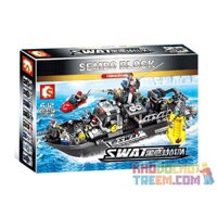SEMBO 102467  TÀU CẢNH SÁT ĐẶC NHIỆM SWAT bộ đồ chơi xếp lắp ráp ghép mô hình Swat Special Force 864 khối
