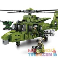 SEMBO 105591 non Lego MÁY BAY TRỰC THĂNG ĐA NĂNG 9 HẠNG NHẸ bộ đồ chơi xếp lắp ráp ghép mô hình Iron Blood Heavy Equipment Đặc Nhiệm Máu Và Sắt 481 khối