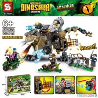 SEMBO 205037 SHENG YUAN SY SY1509 1509 non Lego KHỦNG LONG BẠO CHÚA CƠ HỌC THEO ĐUỔI bộ đồ chơi xếp lắp ráp ghép mô hình Jurassic World DINOSAURS COMING Thế Giới Khủng Long 610 khối