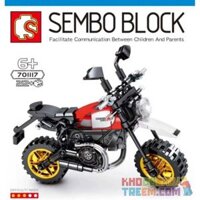 SEMBO 701117  DUKADI SA MẠC XE MÁY bộ đồ chơi xếp lắp ráp ghép mô hình Motorcycle Motorbike DUCATI SCRAMBLER DESERT SLED Xe Hai Bánh 212 khối