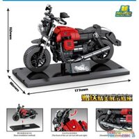SEMBO 701133  AUDACE CARBON. bộ đồ chơi xếp lắp ráp ghép mô hình Motorcycle Motorbike MOTO GUZZI AUDACE CARBON Xe Hai Bánh 265 khối