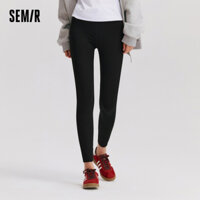 Semir Quần Semir Nữ Quần Lót Lông Cừu Chín Điểm Quần Cá Mập Độ Đàn Hồi Cao 2024 Mùa Đông Mới Đen Mỏng Phù Hợp Với Quần Chân Nhỏ Đa Năng