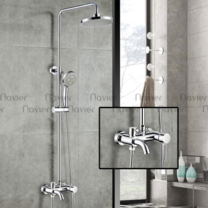 Sen cây tắm nóng lạnh đồng thau mạ Crom Navier NV-8211