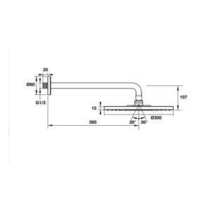 Sen đầu gắn tường HAFELE Raindacen S 300 – 589.29.550