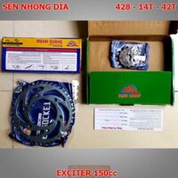 Sên nhông dĩa xe máy Exciter 150cc hàng chính hãng Mạnh Quang