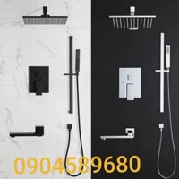 Sen tắm âm trần màu đen có thanh trượt sen HD332B