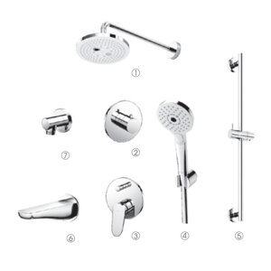 Sen tắm âm tường ToTo TBS04304B kèm phụ kiện 3 món