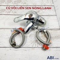 SEN VÒI LIỀN CHẬU LAVABO GIÁ RẺ HÀ NỘI ( CỦ VÒI LIỀN SEN TẮM LẮP CHẬU LAVABO 3 LỖ )