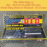 Sên - Xích DID 428H-DS 130RB Steel - Sên Đen 10Ly Không Phốt Cao Su - Chính Hãng D.I.D Thailand