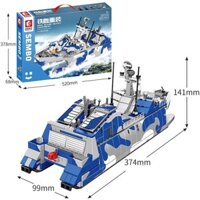 Senbao Khối Xây Dựng Sắt-Blooded Reloaded 022 Tên Lửa Phóng Lắp Ráp Tàu Yamato Mô Hình Cậu Bé Tàu Khuếch Đồ Chơi 2.28