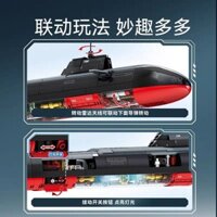 Senbao208100Khối xây dựng Chiến lược Xếp hình Mô hình tàu ngầm hạt nhân Lắp ráp Đồ chơi quân sự Quà tặng Đồ trang trí