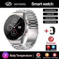 Senbono Men Smart Watch Max7 Bluetooth Trả lời Gọi người đàn ông xem ip68 theo dõi nhiệt kế không thấm nước Sport smartwatch nam - Màu sắc thép bạc