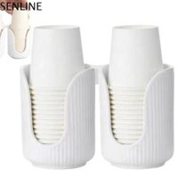 SENLINE Hình chữ U Hộp đựng cốc trong phòng tắm Bền Nhựa Giá giữ cốc nước súc miệng Phụ kiện phòng tắm Trắng Hộp đựng cốc giấy Cốc Giấy