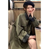 Sense of Design2022Coat Autumn Women's Trench Coat Stitching This Year Small Senior Popular Niche New Style Mid-Length