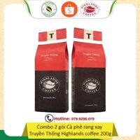 [SenXanh CAFE] Combo 2 gói Cà phê Rang xay Truyền thống Highland Coffee 200g