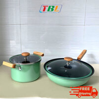Seoulcook Luxury - Bộ 2 nồi chảo Hàn Quốc (nồi 20cm và chảo 32cm) chính hãng