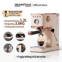 Serafinozani Máy chiết cà phê bán tự động Ý Máy tạo bọt sữa hơi nước nhỏ dành cho gia đình Bình nước 1,2L Dung tích lớn Ý Retro, Máy bơm 15B Máy bơm nước nhập khẩu, Bộ lọc cà phê kép, Bảo hành 1 năm Sử dụng văn phòng