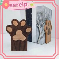 Sereip Cat Claw Bookend, Kệ sách hoạt hình bằng gỗ, Hộp đựng sách chống trượt dễ thương