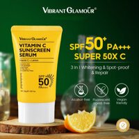 Serum chống nắng VIBRANT GLAMOUR Vitamin C 30g SPF 50 + PA + + + Kem chống nắng UVA / UVB 50X C 3X Ceramide Repair Skin Kem chống nắng mặt dưỡng ẩm