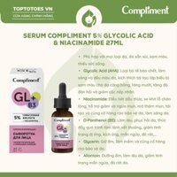 Serum Compliment 5% Glycolic Acid & Niacinamide giảm và ngừa mụn, mờ thâm, làm sáng da 27ml